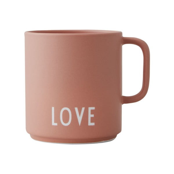 Tazza in porcellana rosa Love - Design Letters