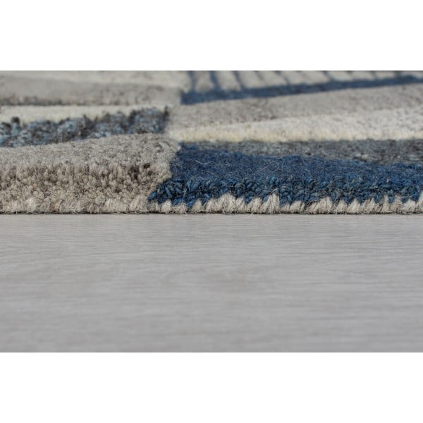 Tappeto in lana blu/grigio 160x230 cm - Flair Rugs-image-1