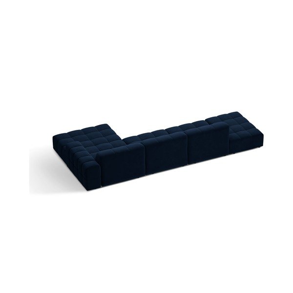 Divano angolare blu scuro (con penisola a destra/con chaise lounge) con rivestimento in velluto Chicago – Cosmopolitan Design-image-2