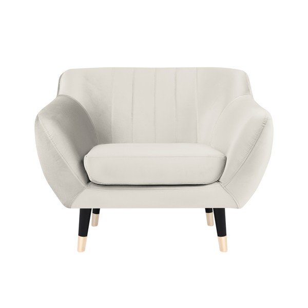 Poltrona crema con gambe nere Benito - Mazzini Sofas