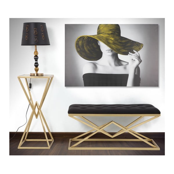 Panchina in Piramide nera e oro, 100 x 40 cm - Mauro Ferretti-image-1