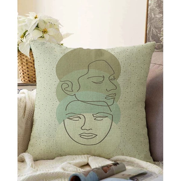 Federa in ciniglia verde in misto cotone, 55 x 55 cm - Minimalist Cushion Covers