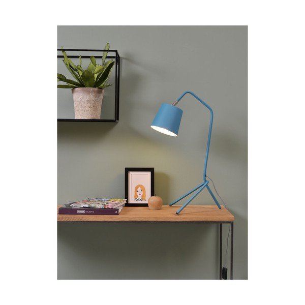 Lampada da tavolo azzurra con paralume in metallo (altezza 59 cm) Barcelona - it's about RoMi-image-3