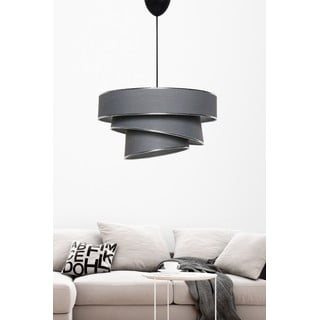Lampadario color antracite/argentato con paralume in tessuto ø 40 cm Couper – Opviq lights