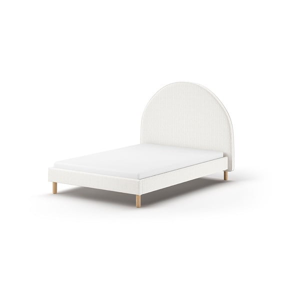 Letto singolo imbottito bianco con griglia 140x200 cm MOON - Vipack