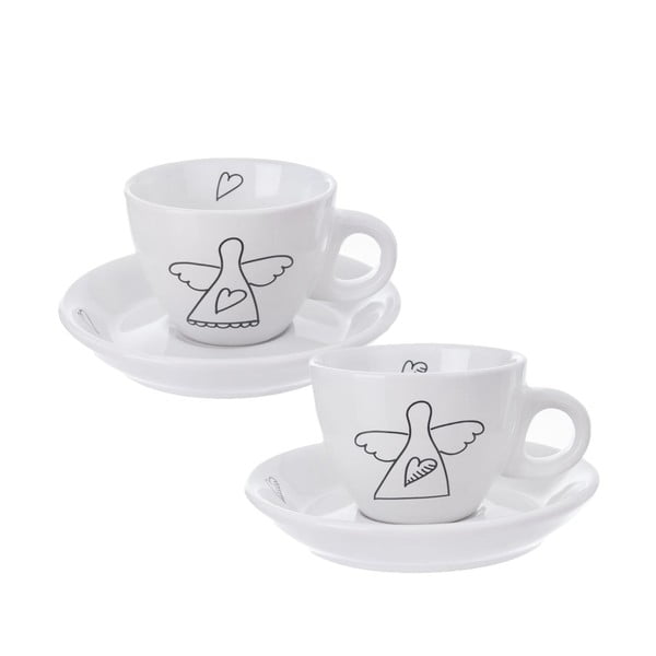 Tazze in ceramica bianca e nera in set da 2 pezzi 90 ml - Orion