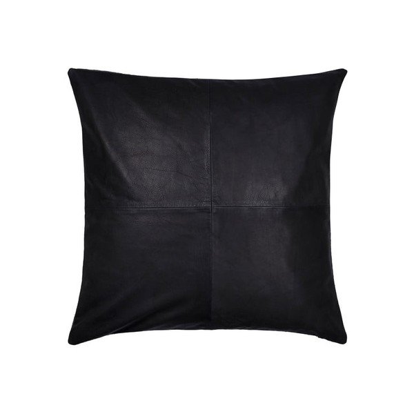 Cuscino Vincent in lana e pelle nera, 45 x 45 cm Lodge - Södahl