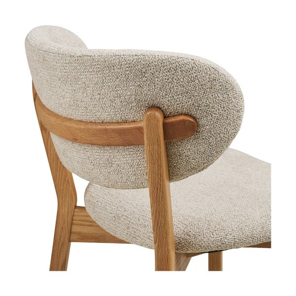 Sedia da pranzo beige/di colore naturale in imbottito Dunkirk – House Nordic-image-3