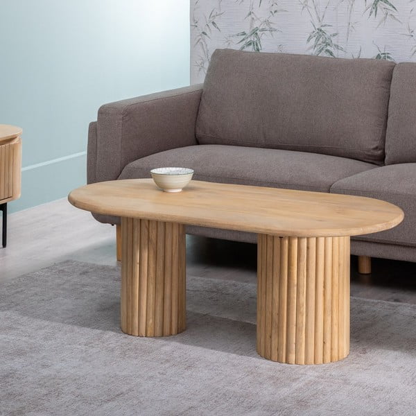 Tavolino in legno di mango in colore naturale 60x120 cm Montmartre - Ixia-image-1