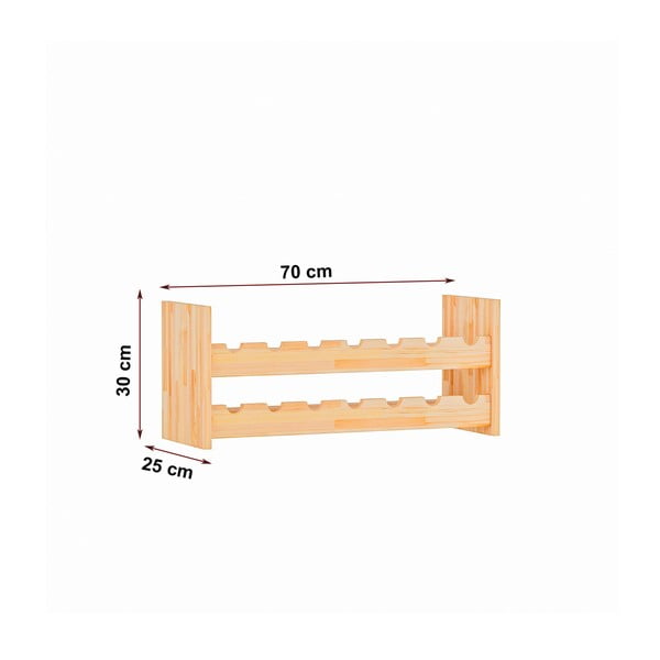 Portabottiglie da parete in legno di pino in colore naturale numero di bottiglie 14 Carol - Kalune Design-image-4