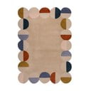 Tappeto beige in lana tessuto a mano 160x230 cm Mia Scallop Frame – Flair Rugs