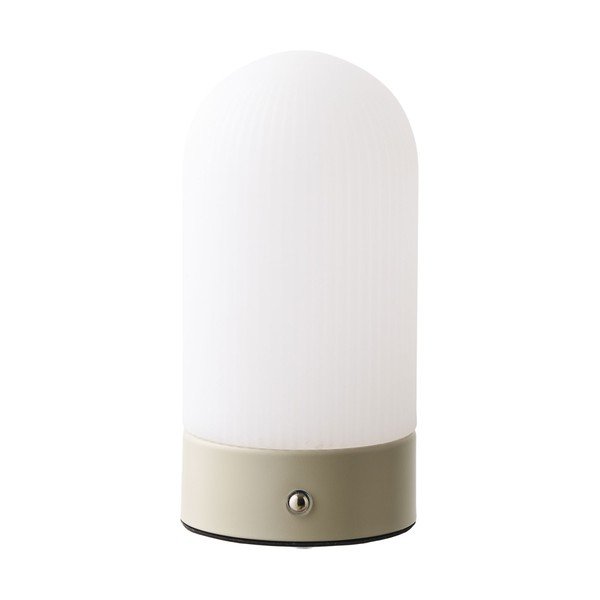 Lampada da tavolo bianca/grigio tortora in metallo con paralume in plastica (altezza totale 18 cm) Ashford – House Nordic