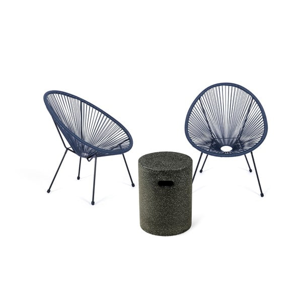 Set di sedie da giardino blu Avocado e tavolo Loris, ø 35 cm - Bonami Selection