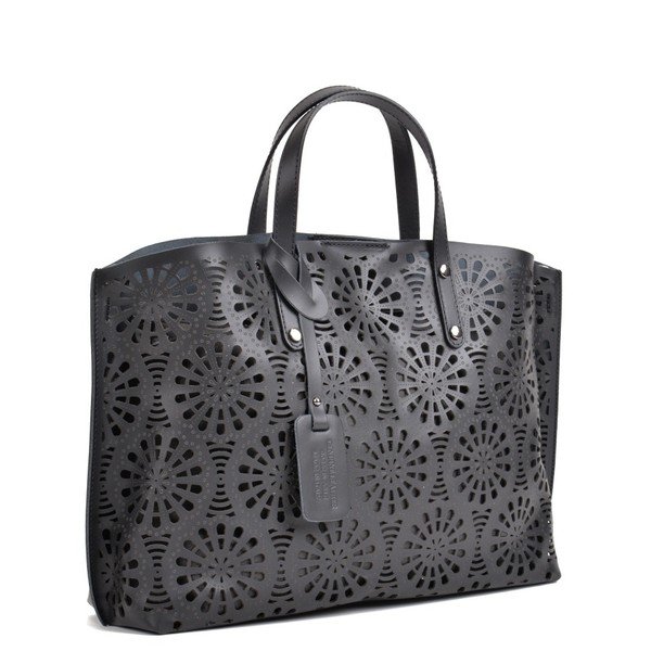 Černá kožená kabelka Mangotti Bags Lulia-image-1