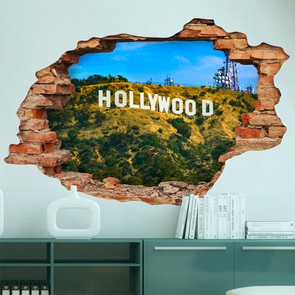 Adesivo Paesaggio Hollywood Hill, 60 x 90 cm - Ambiance-image-1