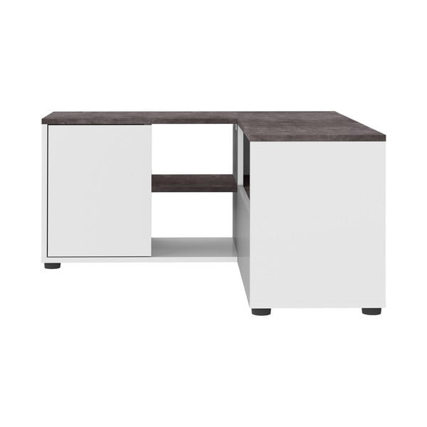 Tavolo TV grigio e bianco in cemento 90x45 cm Angle - TemaHome-image-3