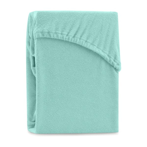 Lenzuolo con angoli verde menta ad alto contenuto di cotone, 80/90 x 200 cm Ruby - AmeliaHome-image-1