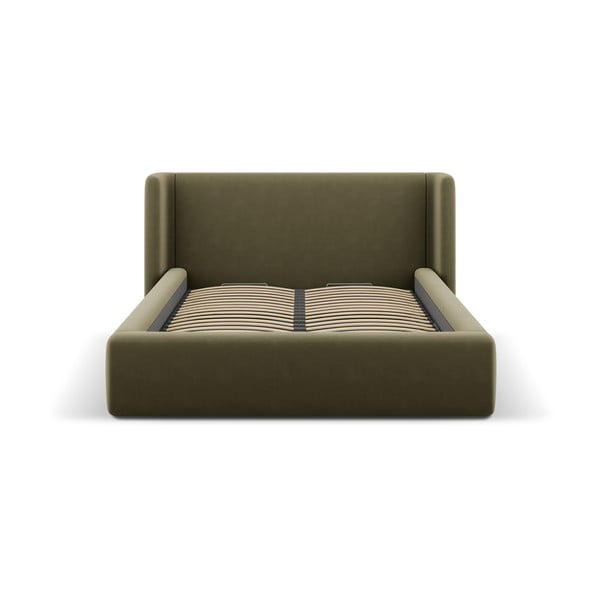 Letto matrimoniale imbottito verde con contenitore con rete inclusa 200x200 cm Jason – Windsor & Co Sofas-image-3