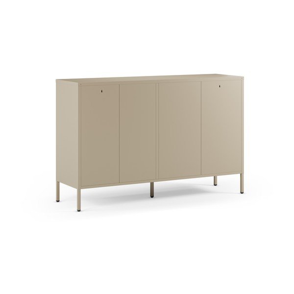 Cassettiera color crema in metallo 140x90x40 cm Fayna – Marckeric-image-3