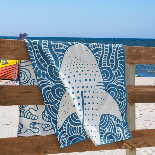 Telo mare blu 90x180 cm Shark - DecoKing-image-4