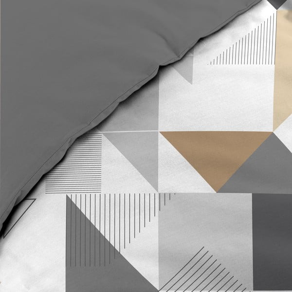 Biancheria da letto bianca/grigia in microfibra per letto singolo 140x200 cm Trigone – douceur d'intérieur-image-3