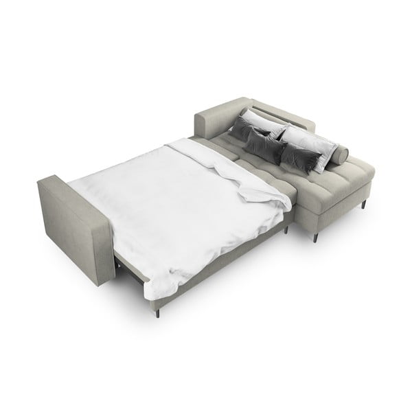 Divano letto angolare grigio chiaro, angolo destro Santo - Milo Casa-image-4