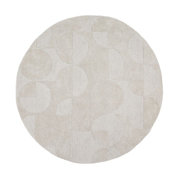 Tappeto rotondo avorio in lana tessuto a mano ø 160 cm Gigi – Flair Rugs