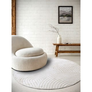 Tappeto rotondo bianco ø 160 cm Panglao New York White – Elle Decoration