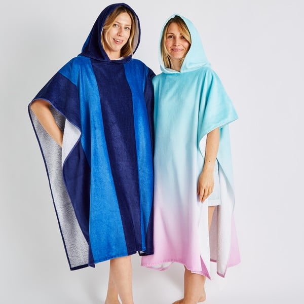 Poncho in cotone blu Stripe - Catherine Lansfield-image-3