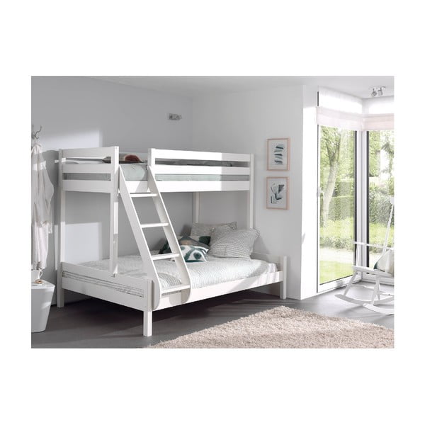 Letto a castello in pino bianco 140x200/90x200 cm Pino Martin - Vipack-image-1