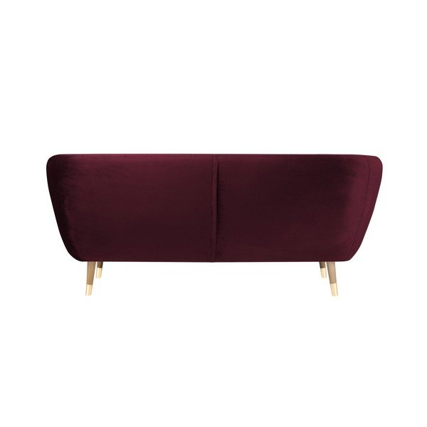 Divano Benito in velluto bordeaux, 188 cm - Mazzini Sofas-image-4