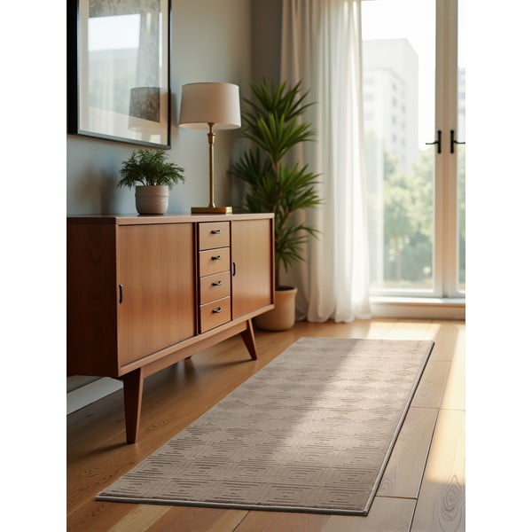 Passatoia beige 80x240 cm Perles Tourmaline – Elle Decoration-image-1