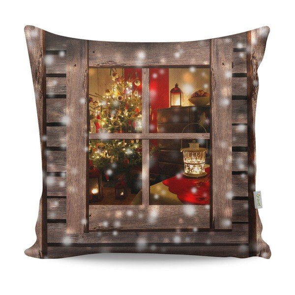 Cuscino Finestra di Natale, 43x43 cm - Gravel