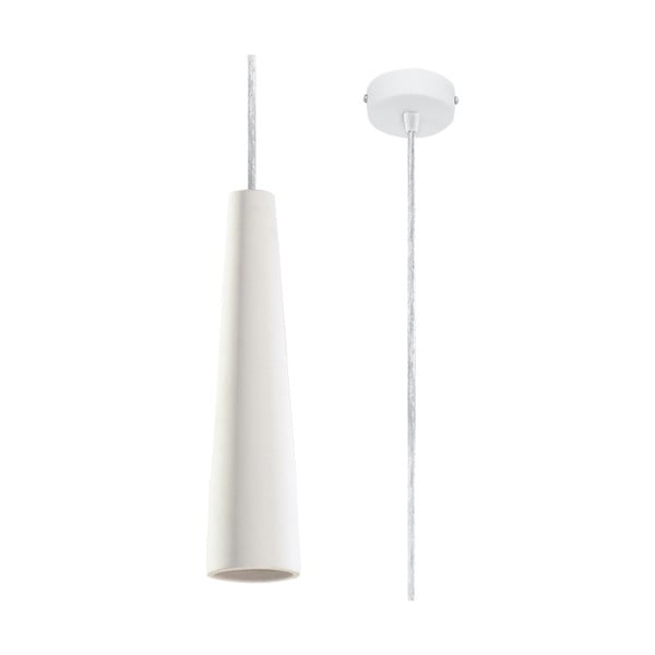 Lampada a sospensione bianca con paralume in ceramica ø 8 cm Alverna - Nice Lamps