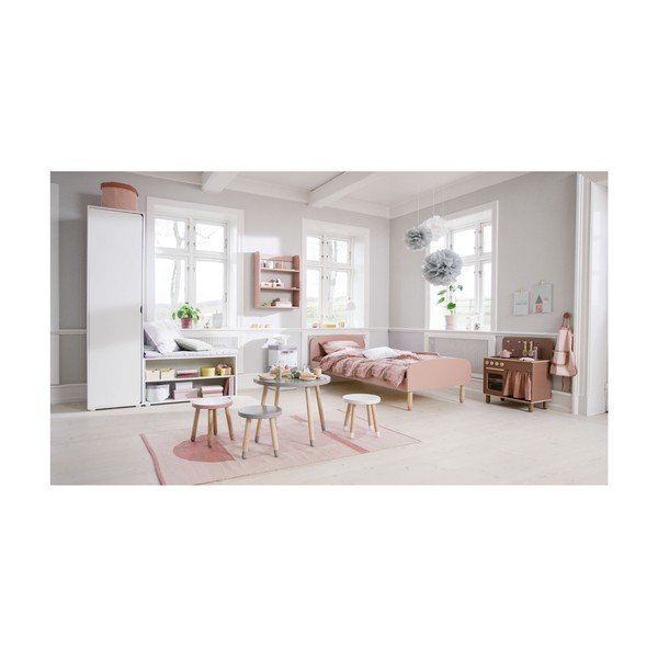 Sgabello per bambini rosa con gambe in frassino, ø 30 cm Dots - Flexa-image-1