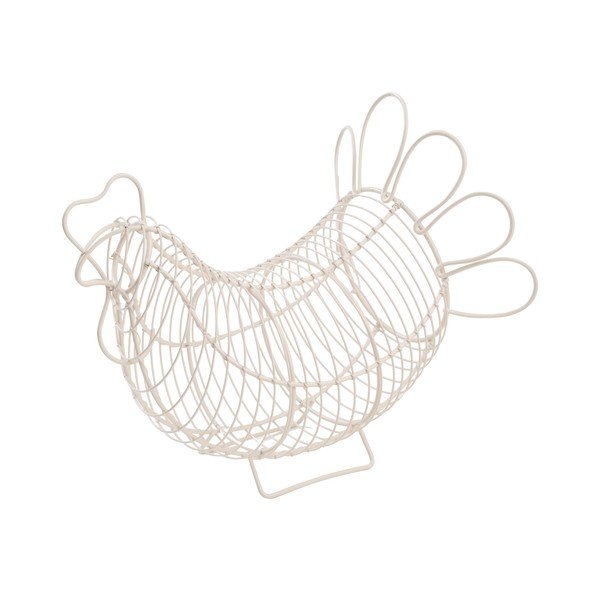 Bílý kovový košík na vajíčka T&G Woodware Chicken
