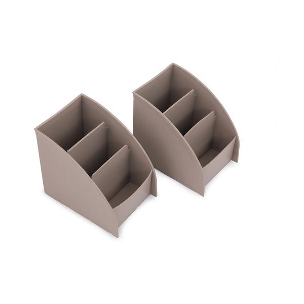 Organizzatore da bagno in plastica beige per cosmetici - Hermia-image-1