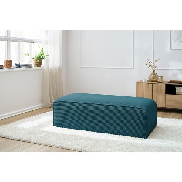 Poggiapiedi componibile blu scuro con rivestimento in velluto a coste Megeve – Bobochic Paris-image-1