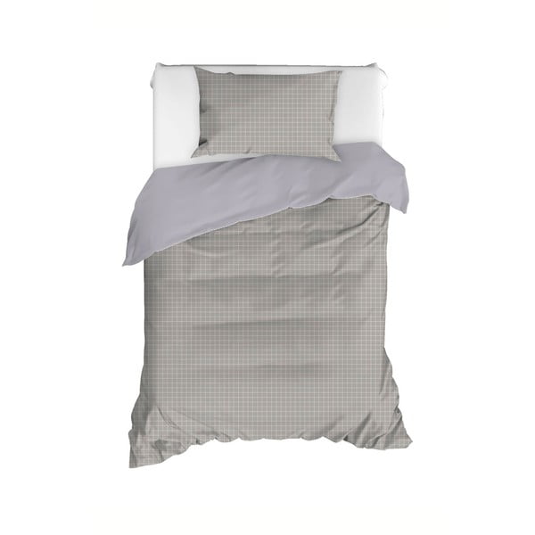 Biancheria da letto singola in cotone esteso grigio 160x220 cm Monte - Mijolnir