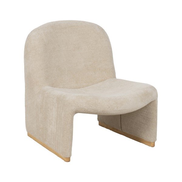 Poltrona beige con rivestimento in bouclé – Ixia