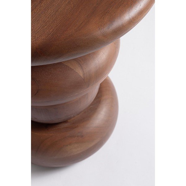 Tavolino rotondo in mango massiccio ø 40 cm Lopez – Bizzotto-image-2