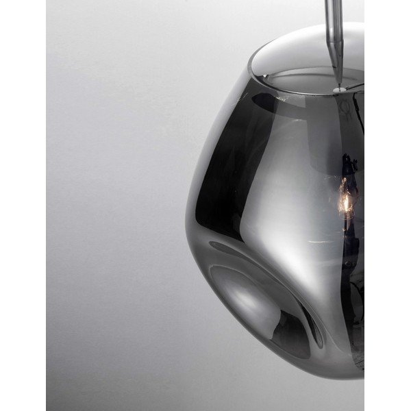 Lampadario color argento lucido in vetro ø 25 cm Lava – Nova Luce-image-1