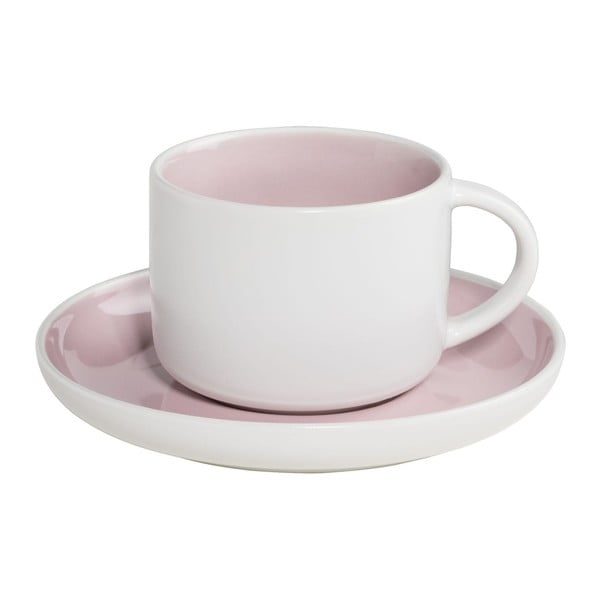 Tazza in porcellana bianca e rosa con piattino Maxwell & Williams Tint, 240 ml - Maxwell & Williams