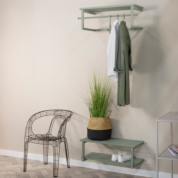 Scarpiera verde polveroso in metallo da parete 71x26x34 cm Marco – Spinder Design-image-2
