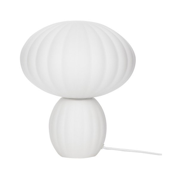 Lampada da tavolo bianca in vetro (altezza totale 28 cm) Kumu – Hübsch