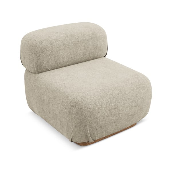 Parte divano componibile beige con rivestimento in bouclé Ailani – Makamii-image-1