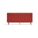 Cassettiera bassa rossa effetto rovere 165x78 cm Arista - Teulat