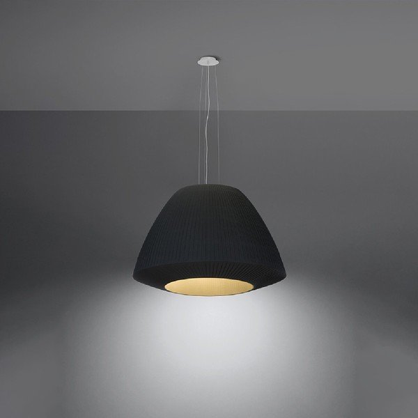 Apparecchio a sospensione nero con paralume in vetro ø 60 cm Soprano - Sollux-image-2