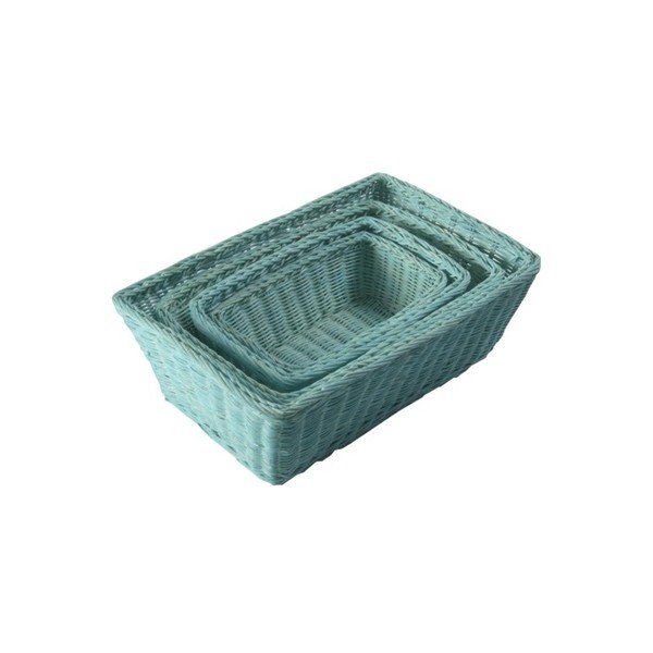 Set di 4 cesti in rattan turchese Saga - Compactor-image-1