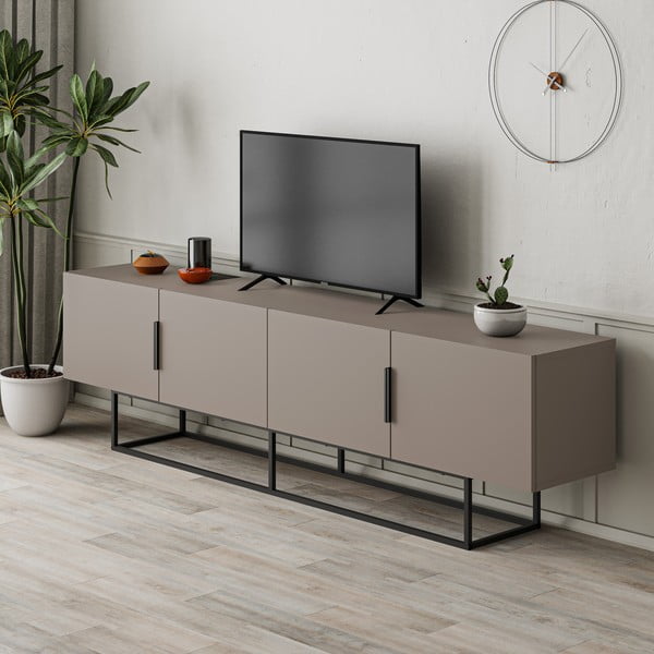 Tavolo TV grigio-beige 200x55 cm Titan - Marckeric-image-3